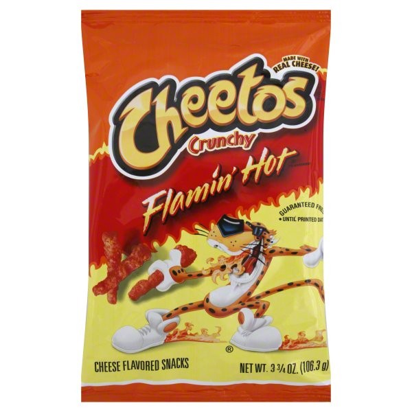 slide 1 of 6, Cheetos Crunchy Flamin' Hot Cheese Flavored Snacks, 3.75 oz