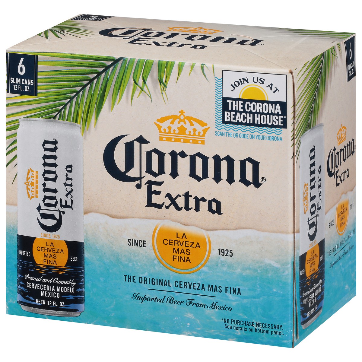 slide 3 of 10, Corona Extra Mexican Lager Import Beer, 6 pk 12 fl oz Cans, 4.6% ABV, 72 fl oz