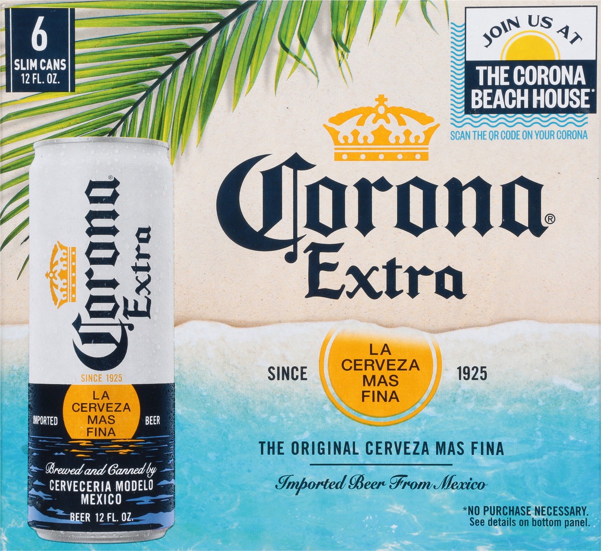 slide 7 of 10, Corona Extra Mexican Lager Import Beer, 6 pk 12 fl oz Cans, 4.6% ABV, 72 fl oz