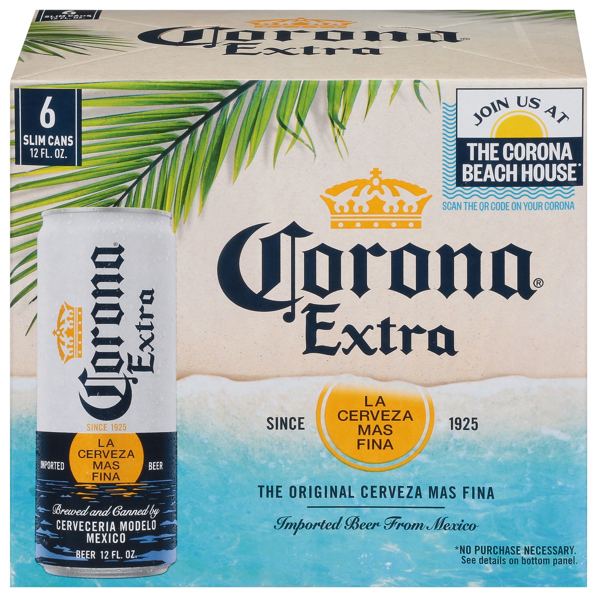 slide 6 of 10, Corona Extra Mexican Lager Import Beer, 6 pk 12 fl oz Cans, 4.6% ABV, 72 fl oz