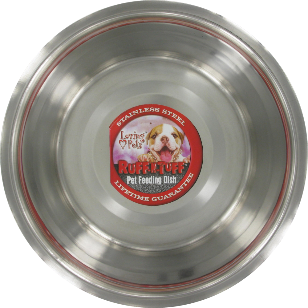 slide 1 of 1, Loving Pets Ruff-N-Tuff Stainless Steel Pet Feeding Bowl, 3 qt