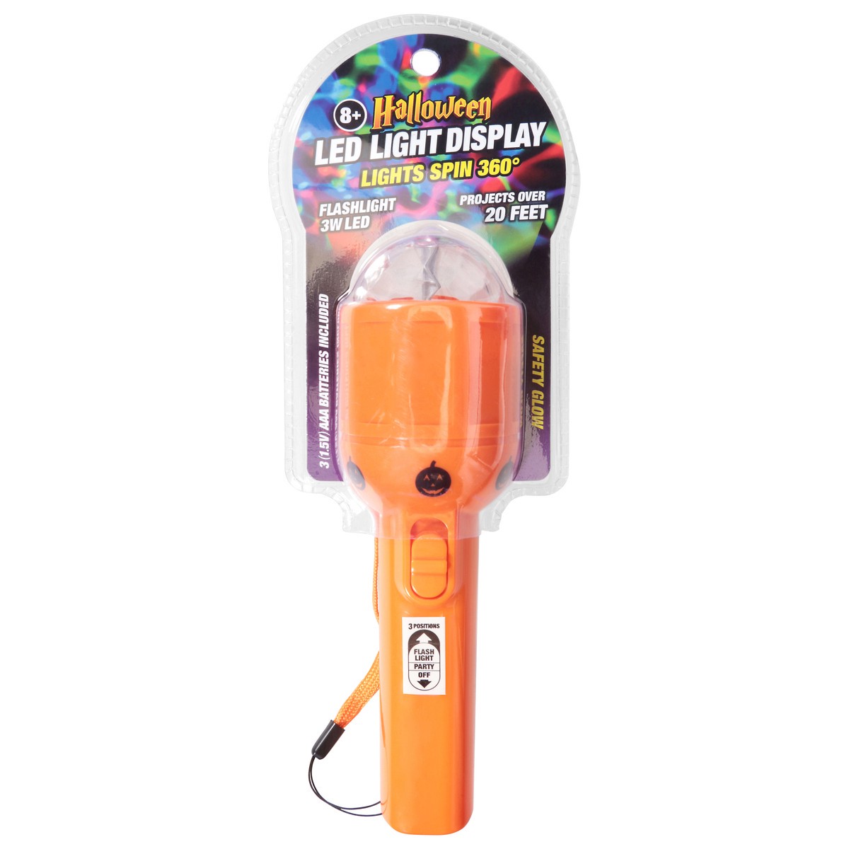 slide 2 of 12, Halloween 3W LED Light Spin 360 Flashlight 1 ea, 1 ct