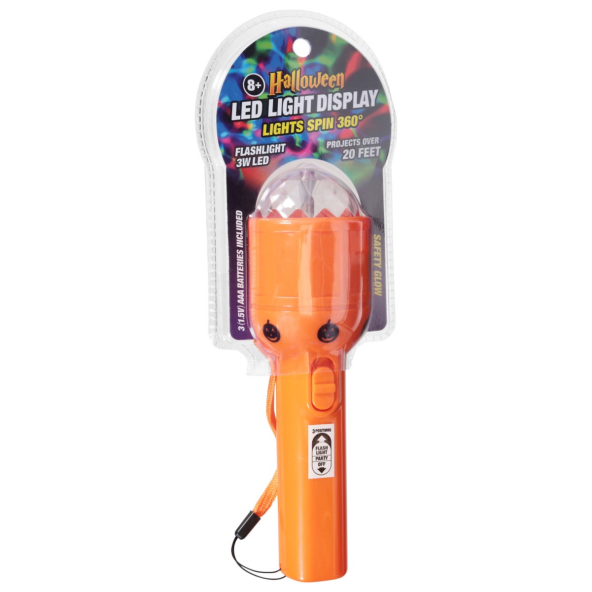 slide 4 of 12, Halloween 3W LED Light Spin 360 Flashlight 1 ea, 1 ct