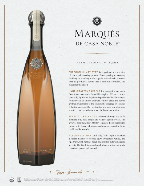 slide 3 of 10, Casa Noble Marqués de Casa Noble Añejo Tequila, 750 mL Bottle, 80 Proof, 25.35 fl. oz