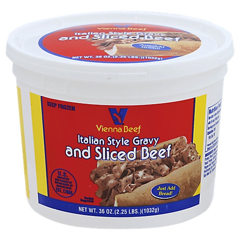 slide 1 of 1, Vienna Italian Beef With Gravy Tub, 36 oz