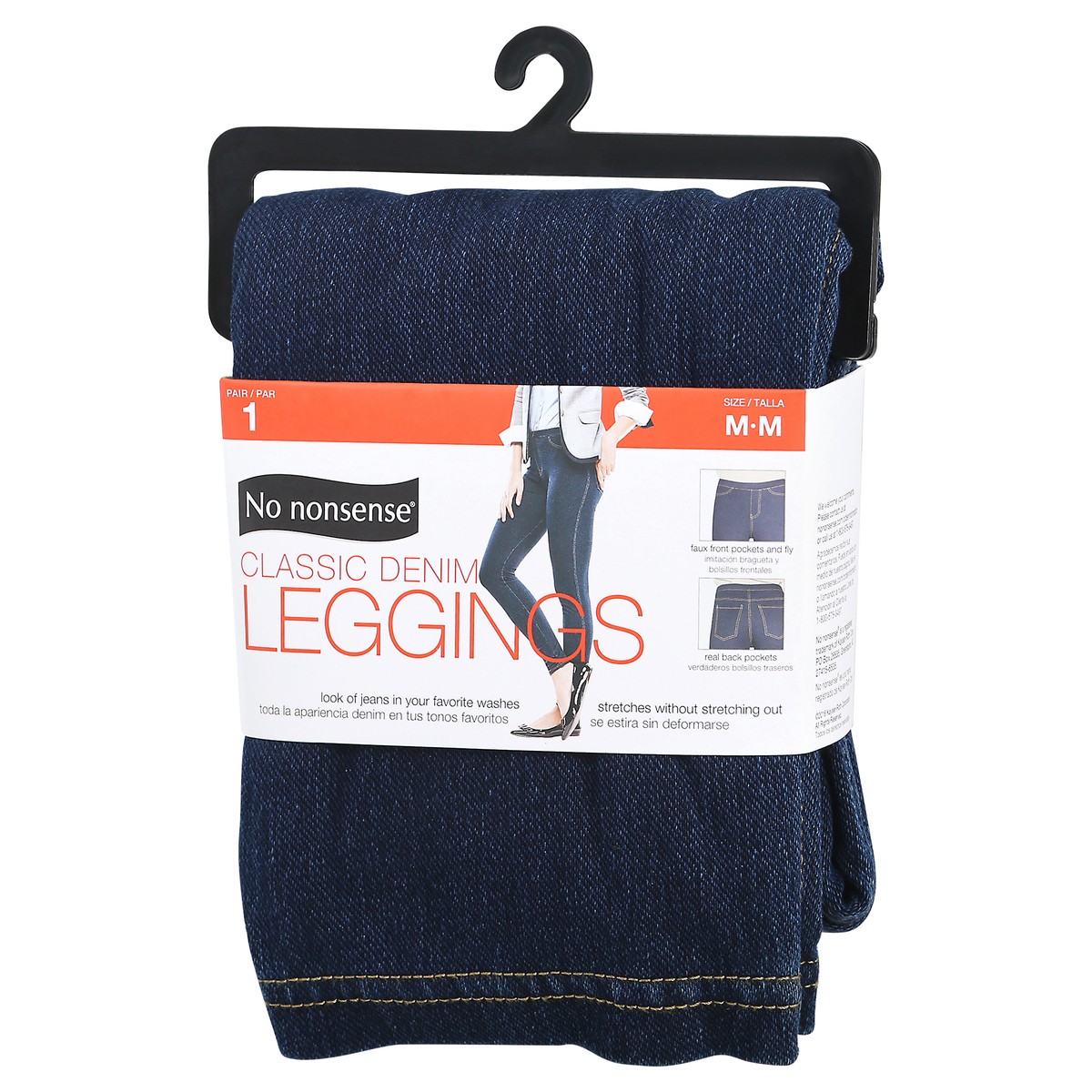 slide 2 of 10, No Nonsense Medium Indigo Denim Legging, 1 ct