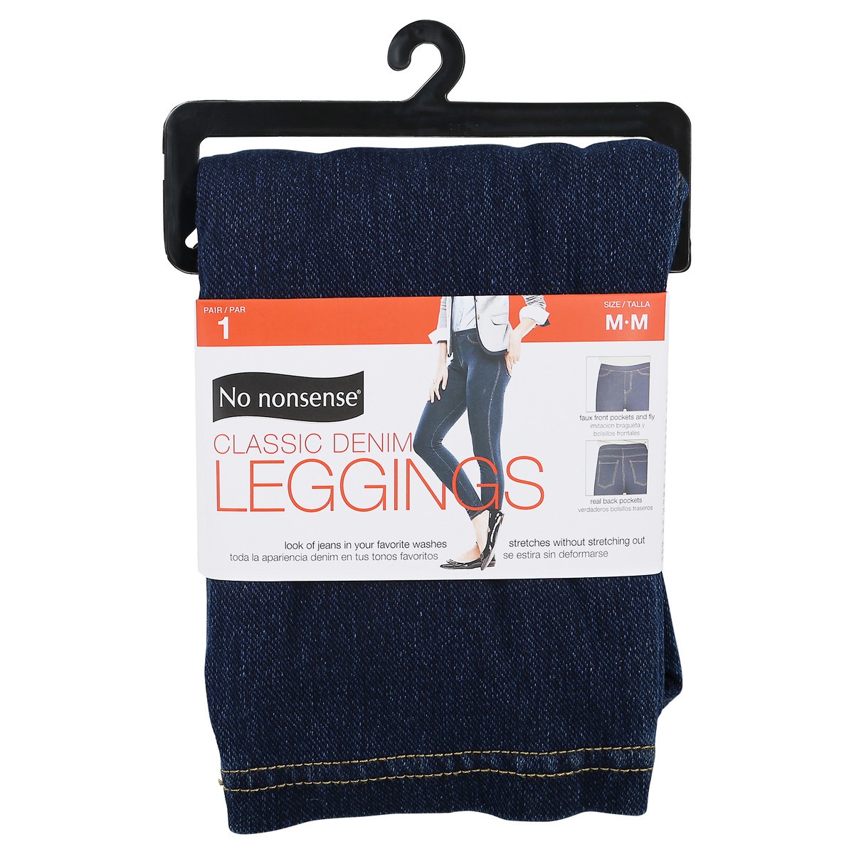 slide 1 of 10, No Nonsense Medium Indigo Denim Legging, 1 ct