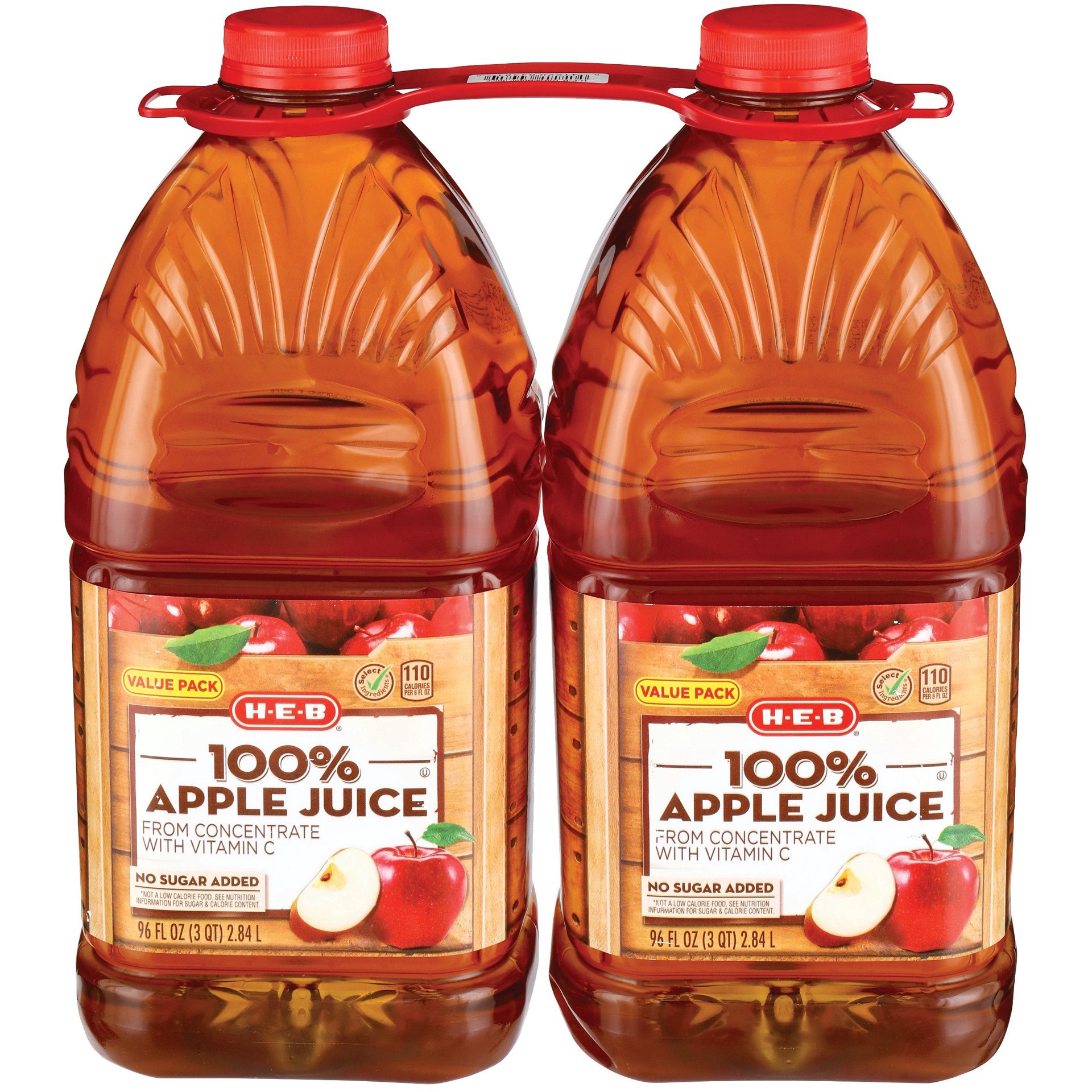 slide 1 of 1, H-E-B 100% Apple Juice Value Pack - 2 ct, 2 ct
