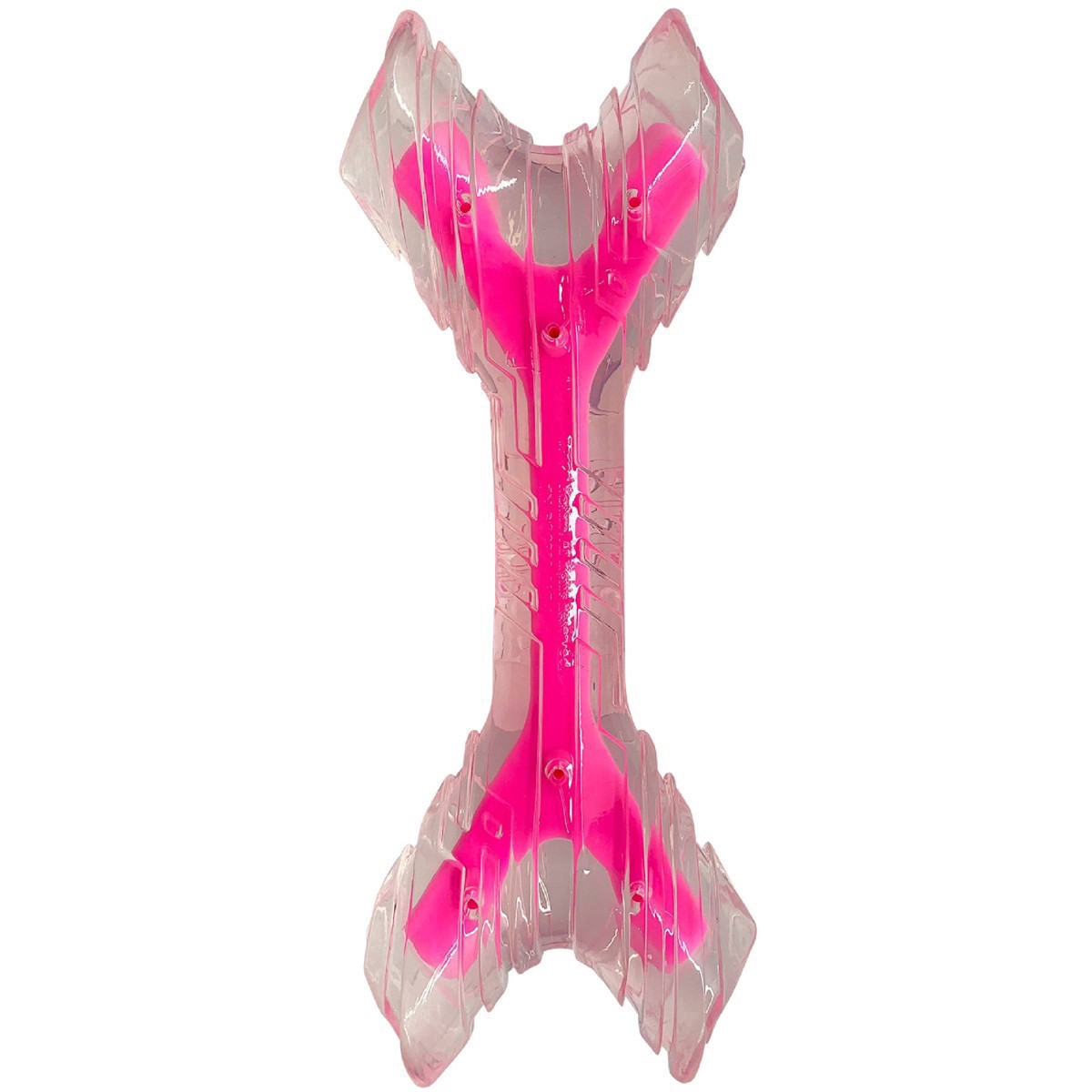 slide 8 of 21, Nerf 9" Bacon Super Scent Bone Solid Core Dog Toy - Clear Pink, 9 in