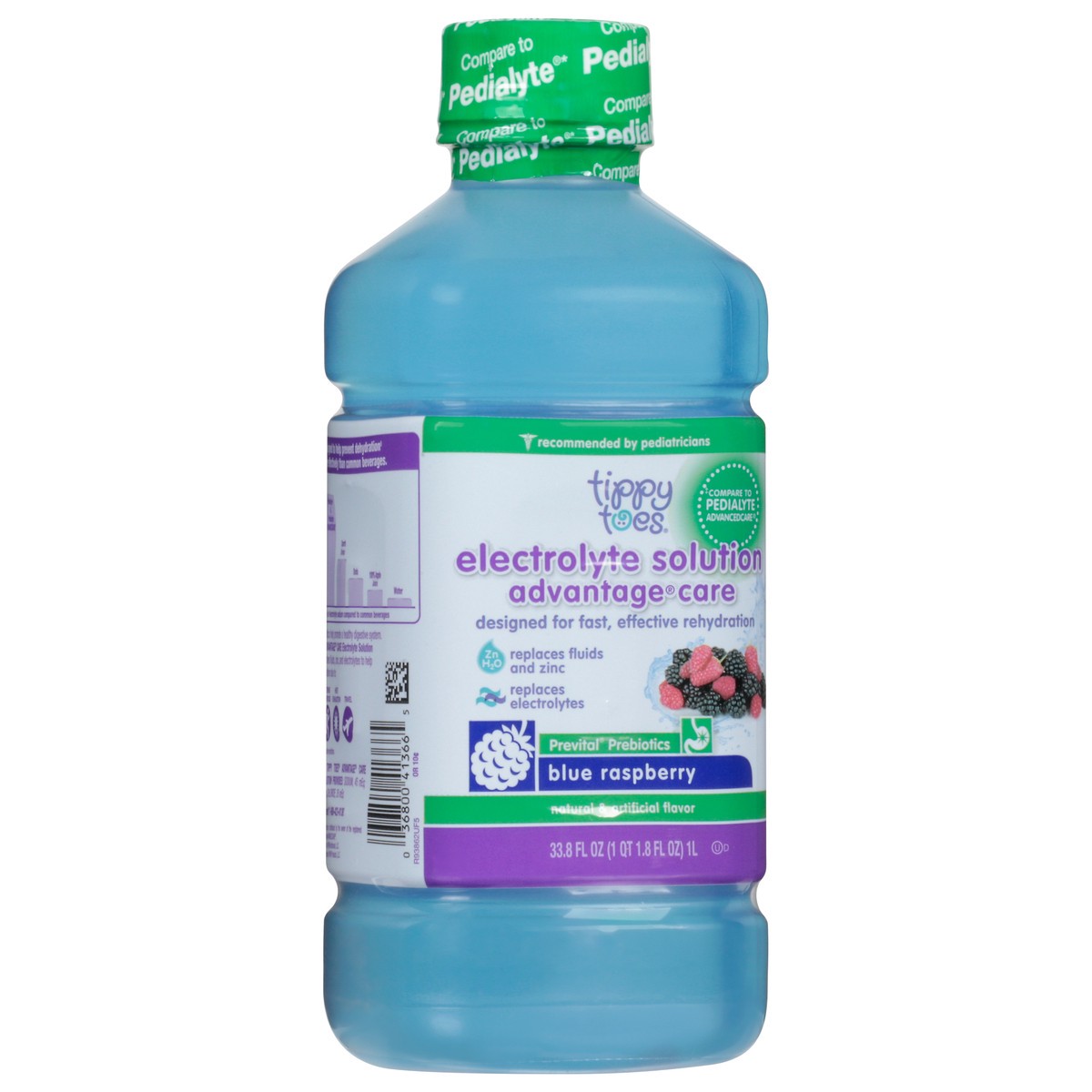 slide 14 of 17, Tippy Toes Advantage Care Blue Raspberry Electrolyte Solution 33.8 fl oz, 33.8 fl oz