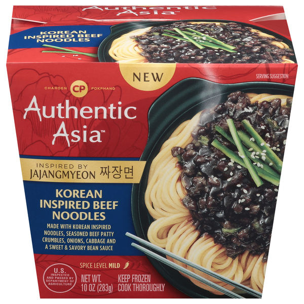 slide 1 of 1, Authentic Asia Mild Korean Inspired Beef Noodles Frozen, 10 oz