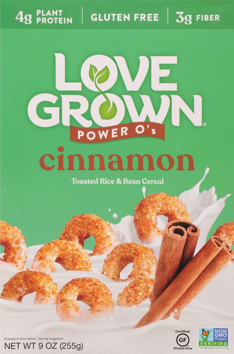 slide 7 of 9, Love Grown Power O's Gluten Free Cinnamon Toasted Rice & Bean Cereal 9 oz, 9 oz