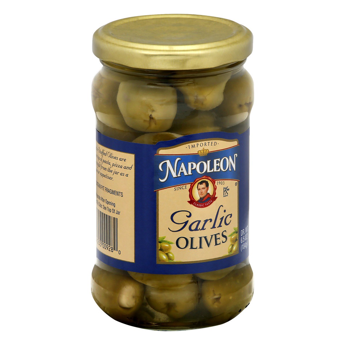 slide 5 of 9, Napoleon Garlic Olives 6.5 oz, 
