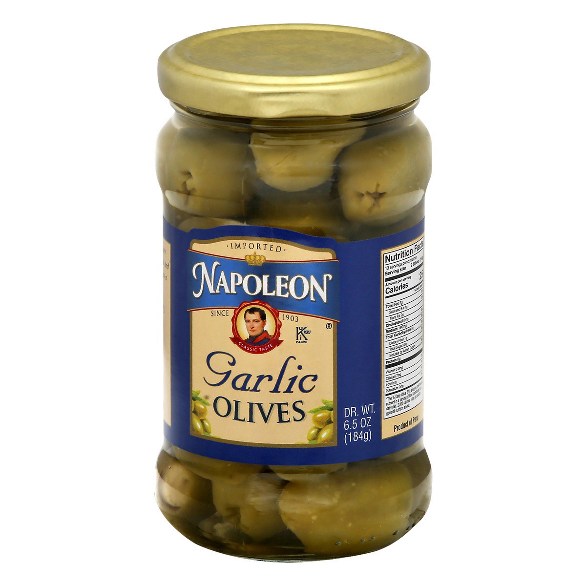 slide 9 of 9, Napoleon Garlic Olives 6.5 oz, 