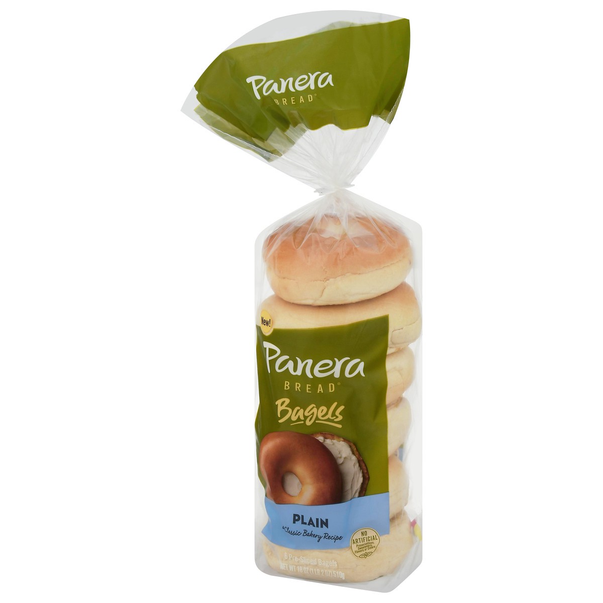 slide 9 of 9, Panera Bread Bagels, Pre-Sliced, Plain, 18 oz