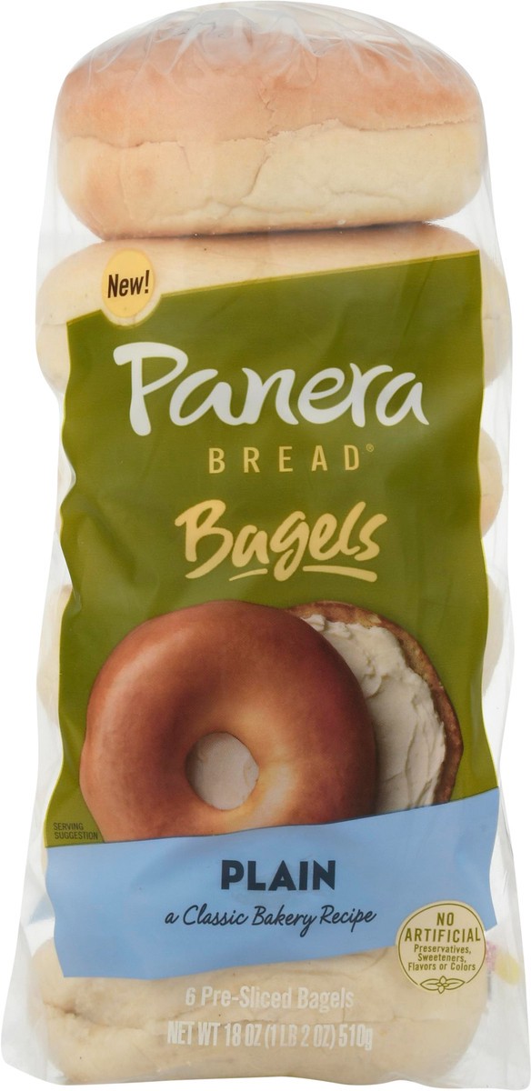 slide 6 of 9, Panera Bread Bagels, Pre-Sliced, Plain, 18 oz