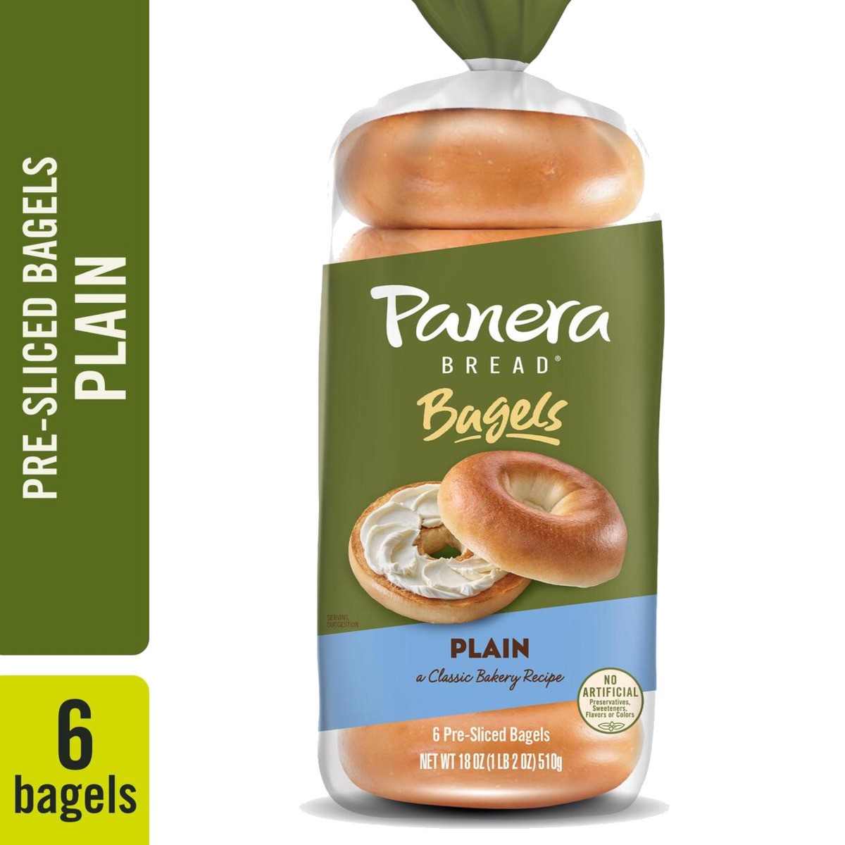 slide 1 of 9, Panera Bread Bagels, Pre-Sliced, Plain, 18 oz