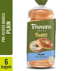 Panera Bread Bagels, Pre-Sliced, Plain