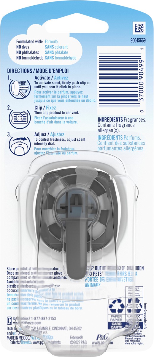 slide 2 of 3, Febreze Car Odor-Fighting Air Freshener Vent Clip with Gain Scent, Island Fresh, 1 count, 1 ct