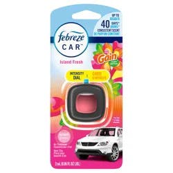 Febreze Car Odor-Fighting Air Freshener Vent Clip with Gain Scent, Island Fresh, 1 count