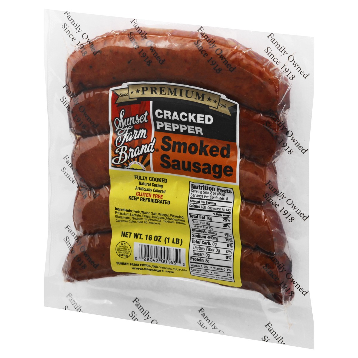 slide 6 of 13, Sunset Farm Brand Cracked Pepper Smoked Sausage 16 oz, 16 oz