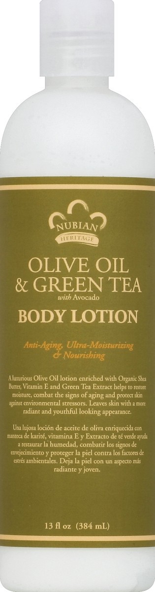 slide 2 of 2, Nubian Heritage Body Lotion Olive Oil and Green Tea, 13 oz, 13 oz