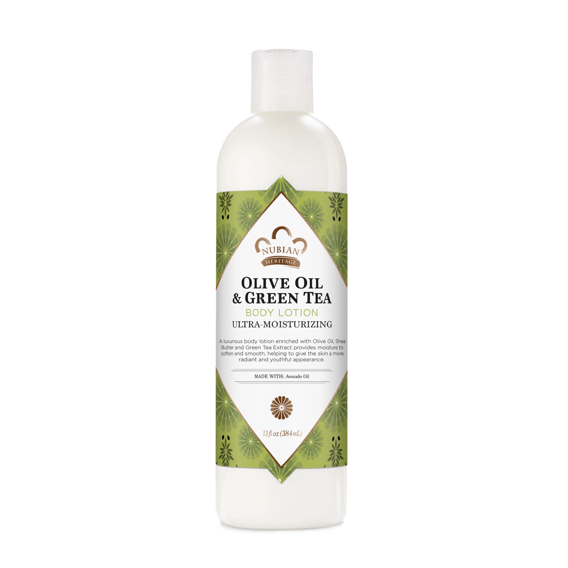 slide 1 of 2, Nubian Heritage Body Lotion Olive Oil and Green Tea, 13 oz, 13 oz