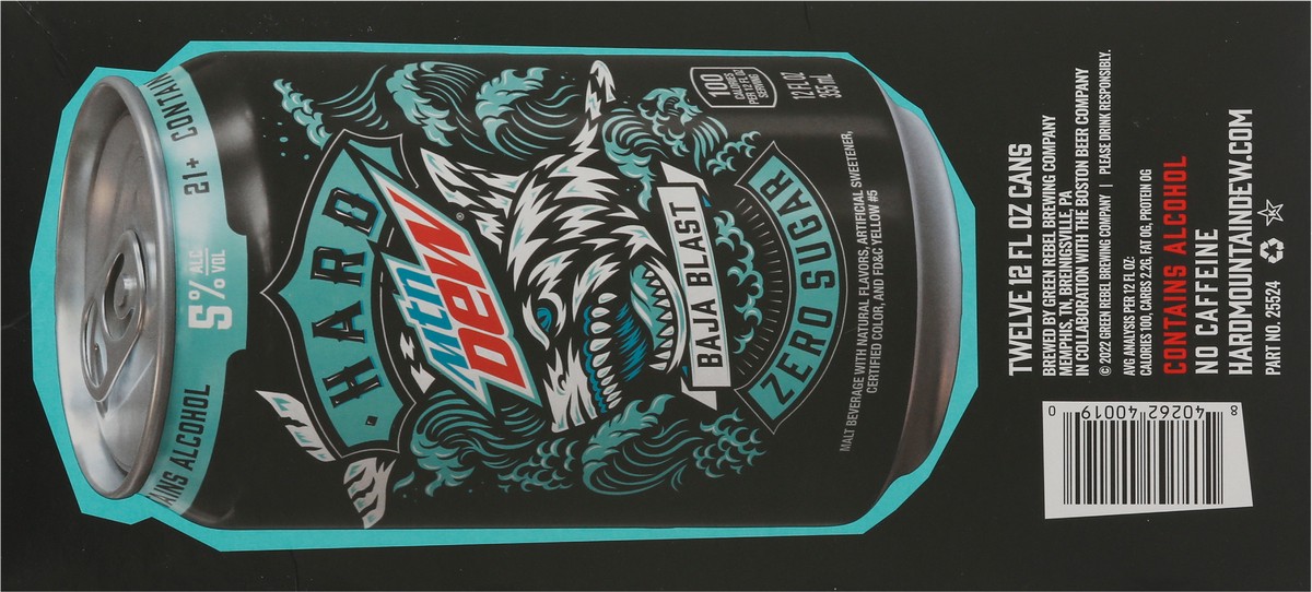 slide 4 of 9, Mountain Dew Hard Alcohol Baja Blast, 144 fl oz