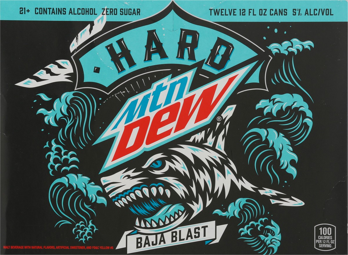 slide 6 of 9, Mountain Dew Hard Alcohol Baja Blast, 144 fl oz