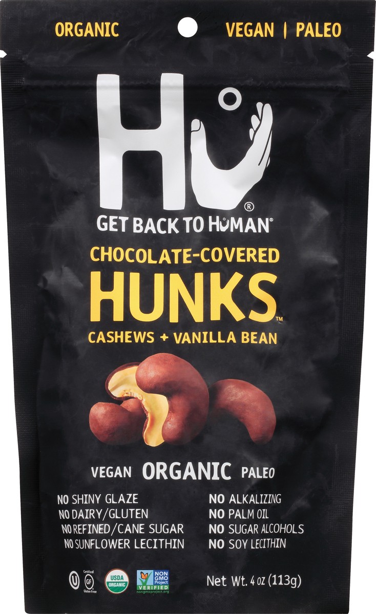 slide 3 of 9, Hu Hunks Chocolate-Covered Cashews + Vanilla Bean 4 oz, 4 oz