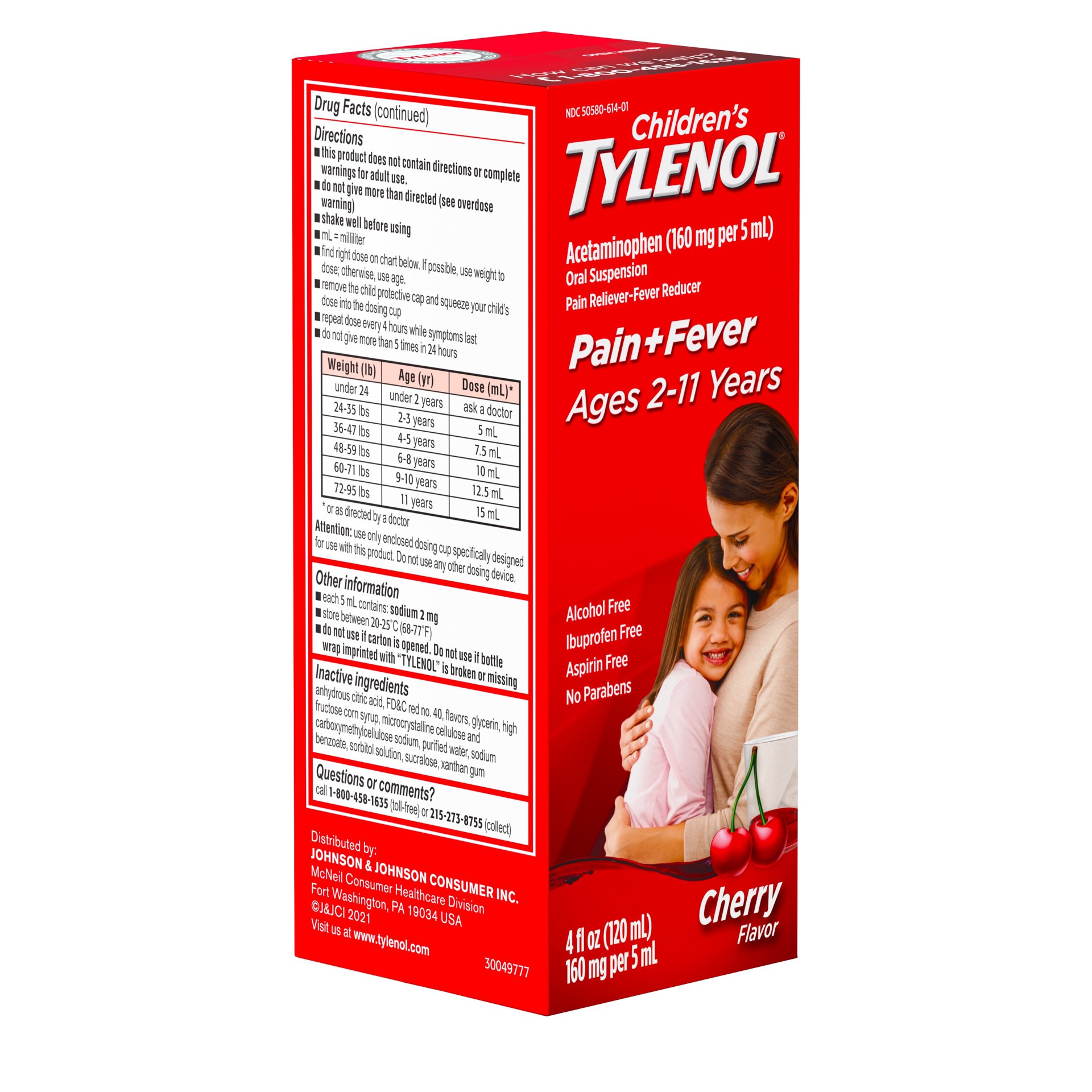 slide 6 of 10, Tylenol Children's Tylenol Pain + Fever Relief Liquid - Acetaminophen - Cherry - 4 fl oz, 4 fl oz