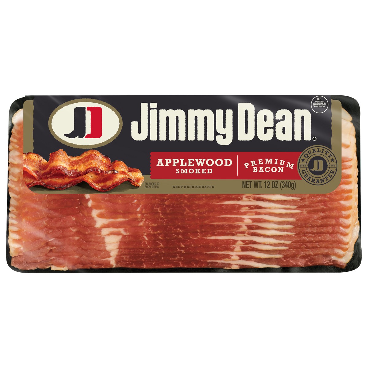 slide 8 of 8, Jimmy Dean 8 Applewood Smoked Premium Bacon 16/12 oz, 12 oz