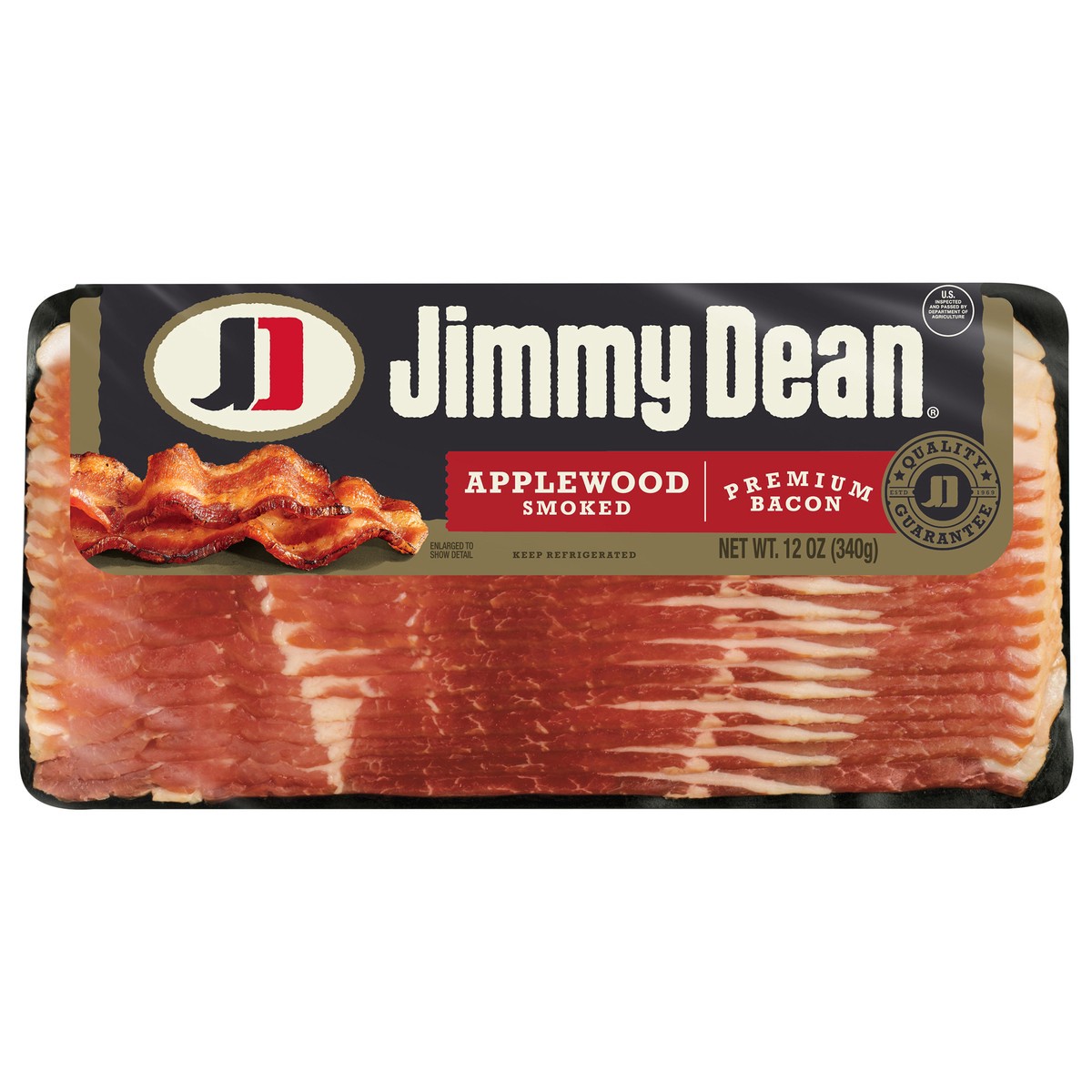 slide 1 of 8, Jimmy Dean 8 Applewood Smoked Premium Bacon 16/12 oz, 12 oz