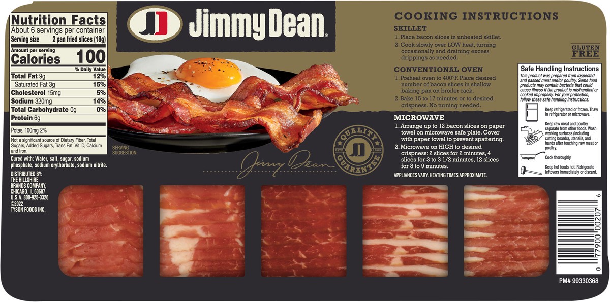 slide 6 of 8, Jimmy Dean 8 Applewood Smoked Premium Bacon 16/12 oz, 12 oz