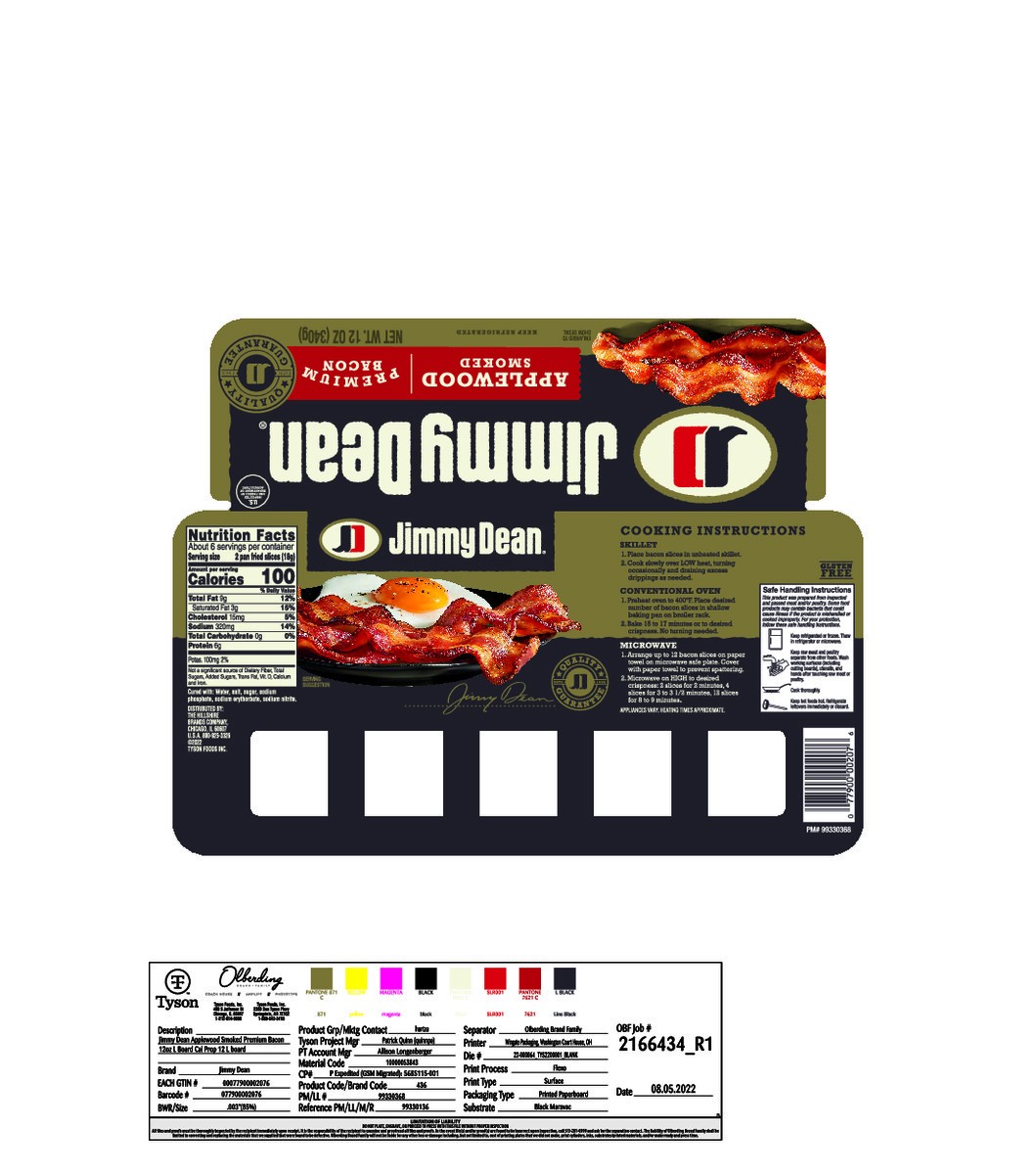 slide 5 of 8, Jimmy Dean 8 Applewood Smoked Premium Bacon 16/12 oz, 12 oz