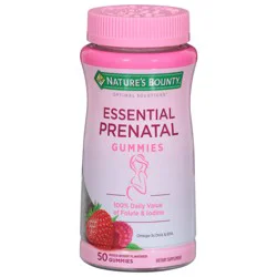 Nature's Bounty Optimal Solutions Mixed Berry Flavored Essential Prenatal 50 Gummies