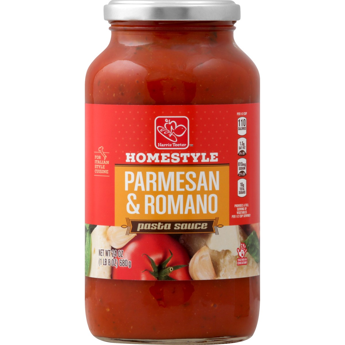 slide 7 of 8, Harris Teeter Pasta Sauce - Parmesan & Romano, 24 oz