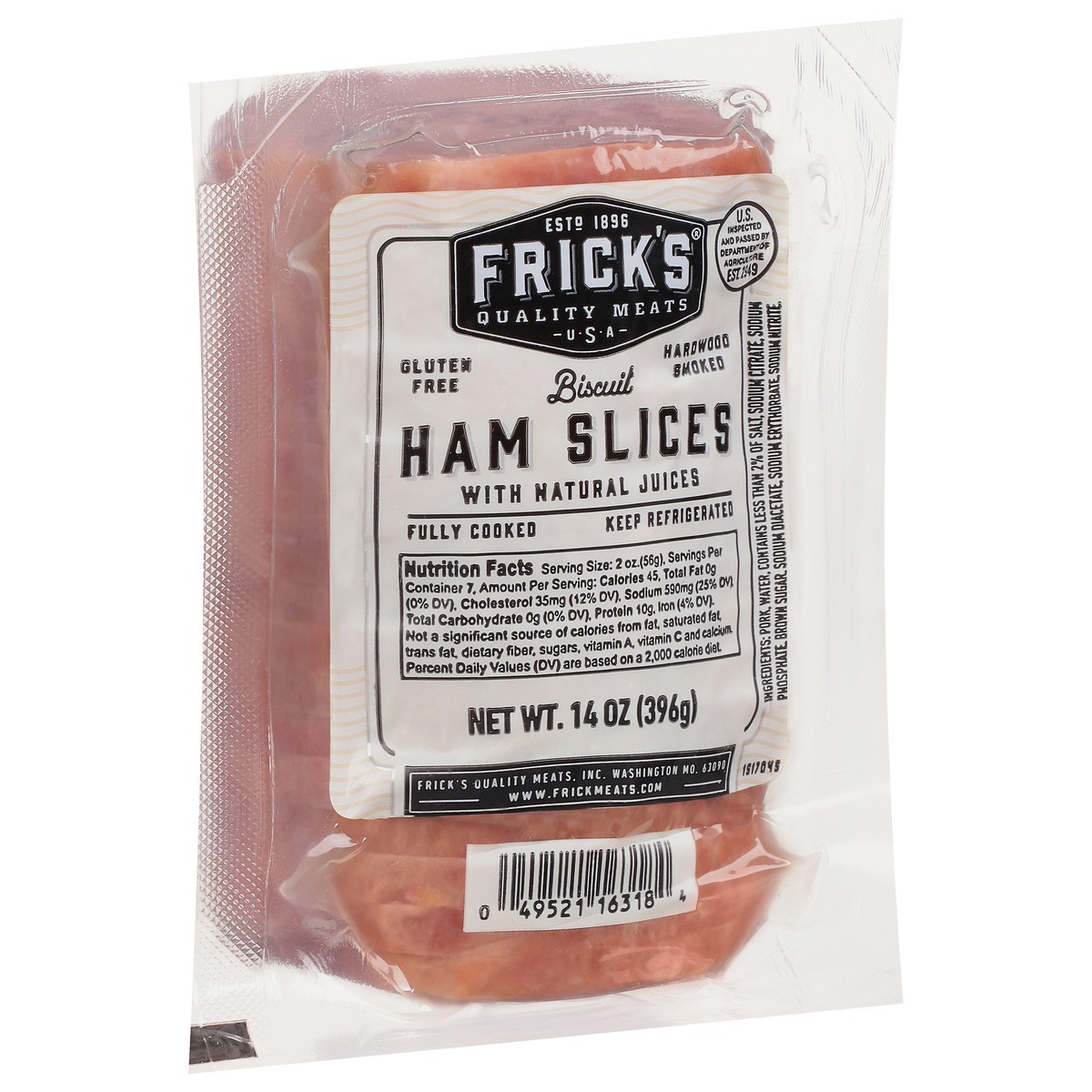 slide 3 of 9, Frick's Hardwood Smoked Biscuit Ham Slices 14 oz, 14 oz