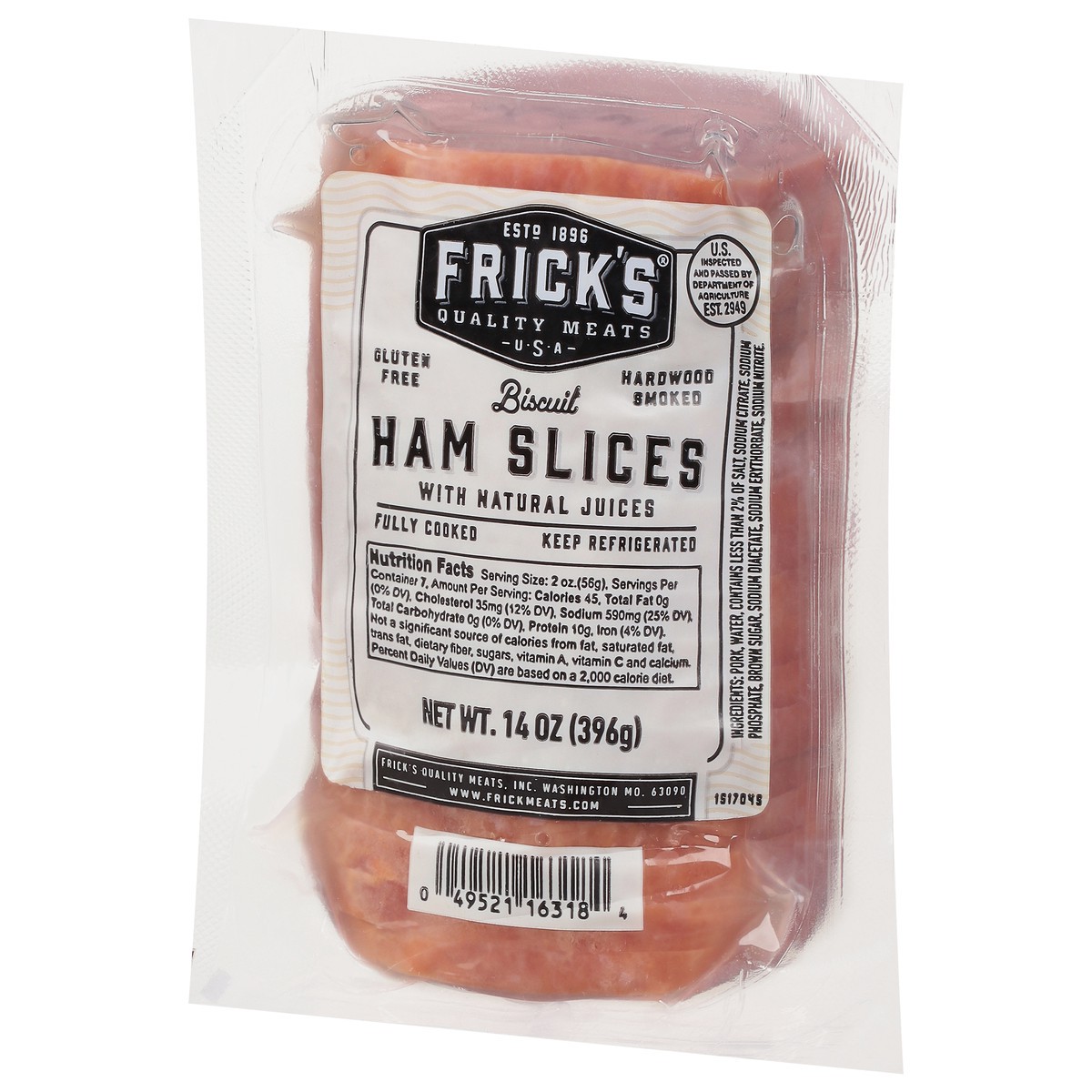 slide 7 of 9, Frick's Hardwood Smoked Biscuit Ham Slices 14 oz, 14 oz