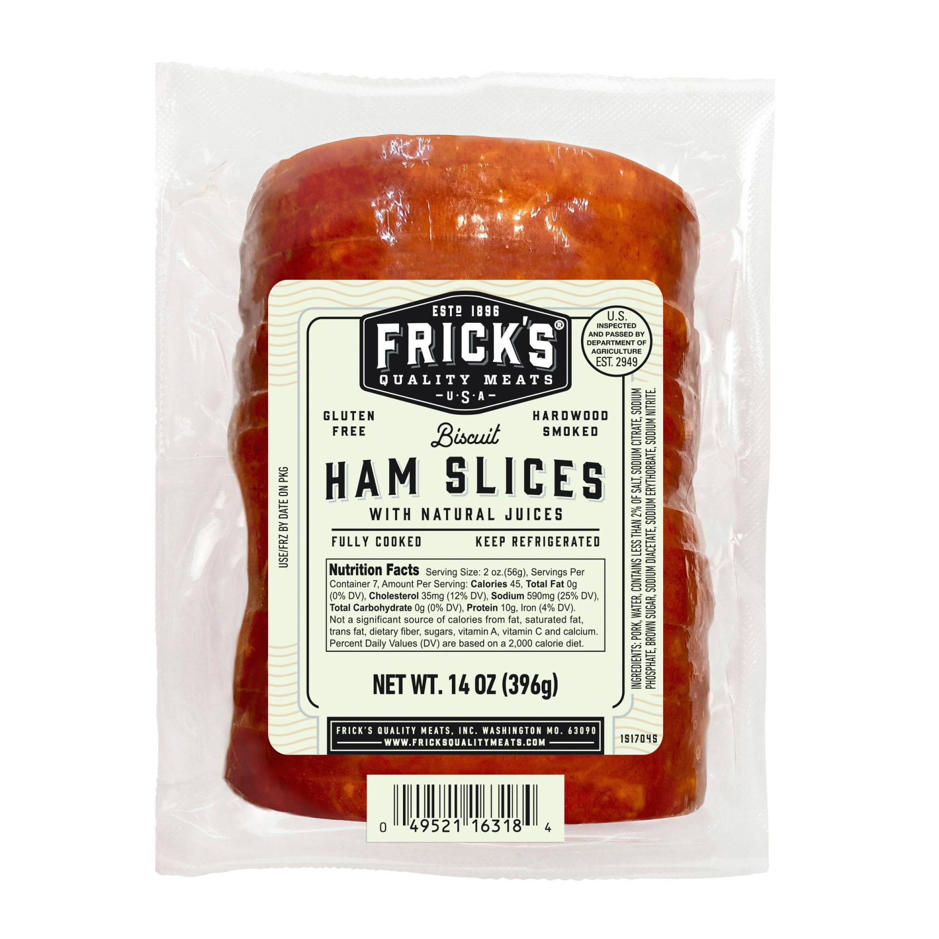 slide 1 of 1, Frick's Biscuit Ham Slices, 14 oz
