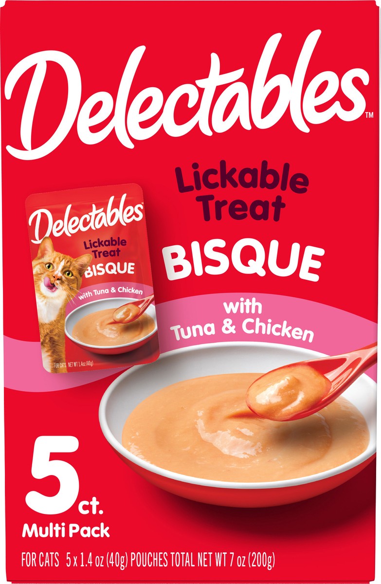 slide 3 of 3, Delectables Hartz Delectables Bisque Tuna & Chicken Lickable Cat Treats Variety Pack, 5ct, 5 ct