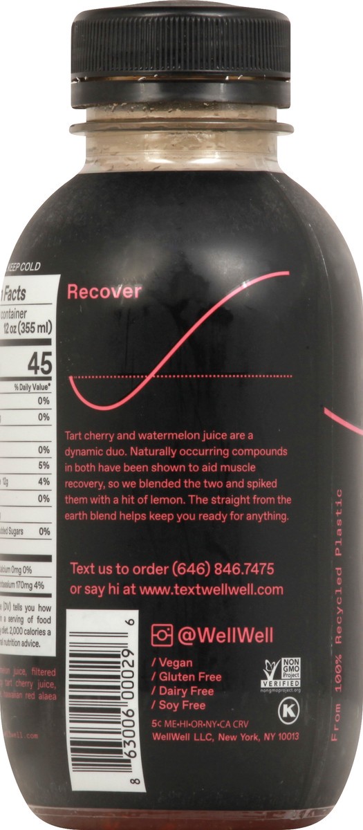 slide 3 of 7, WellWell Recover Hydration Drink, Watermelon + Tart Cherry, 12 oz