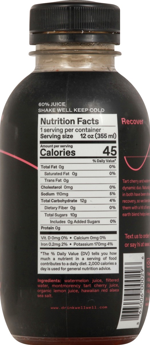 slide 6 of 7, WellWell Recover Hydration Drink, Watermelon + Tart Cherry, 12 oz