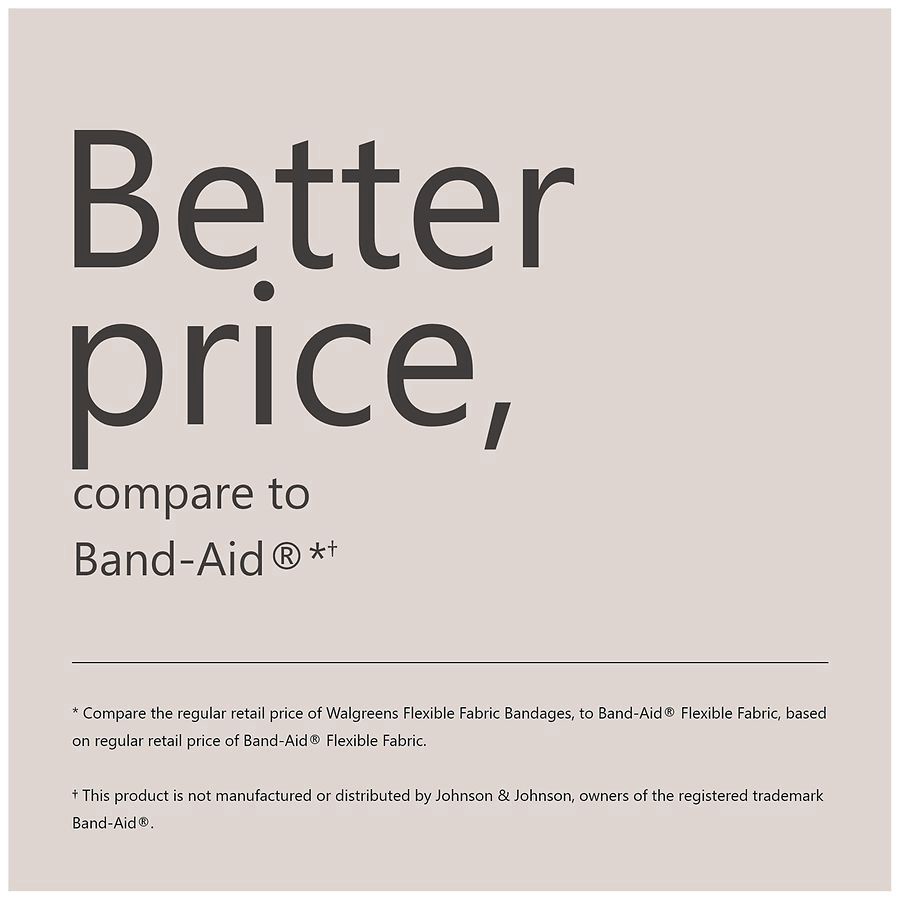 slide 4 of 5, Walgreens Flexible Fabric Bandages, Medium, 30 ct