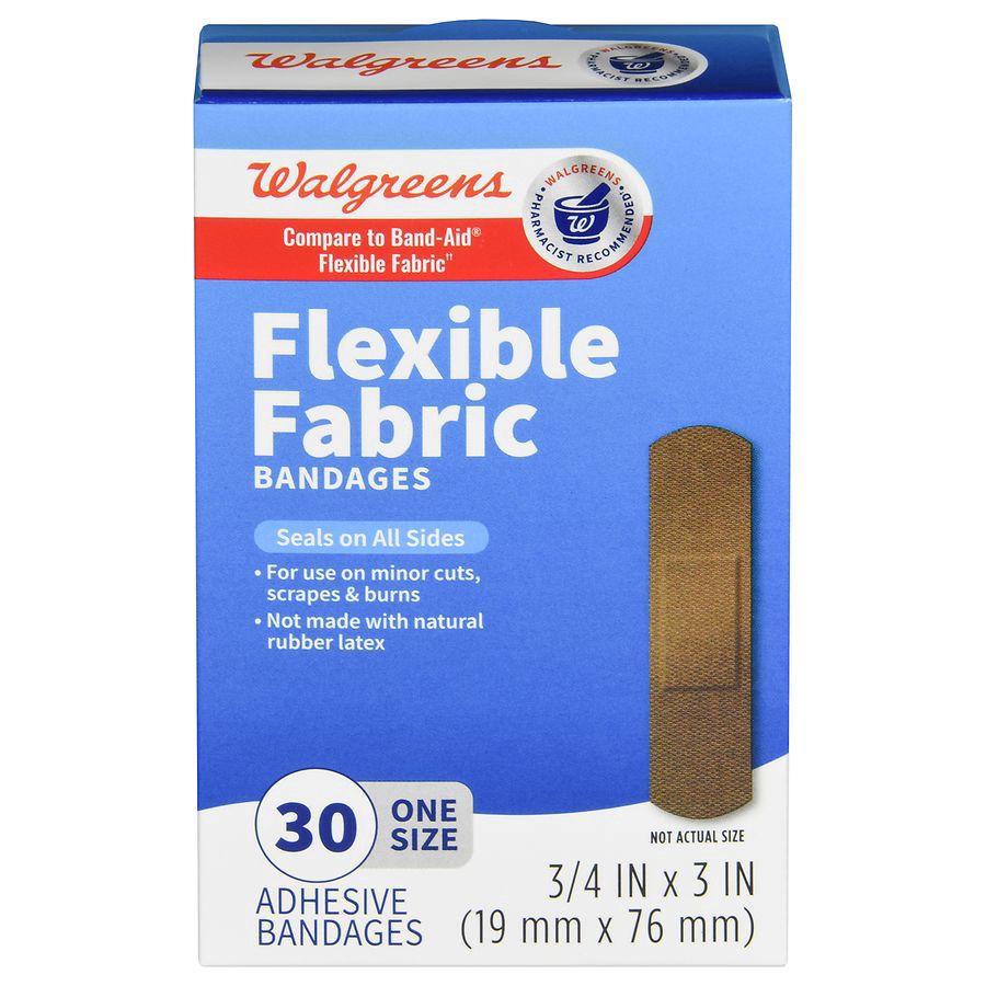 slide 1 of 5, Walgreens Flexible Fabric Bandages, Medium, 30 ct