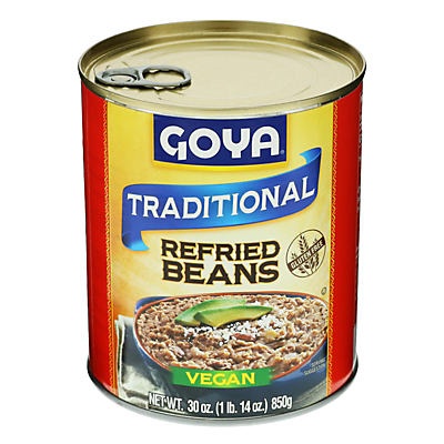 slide 1 of 1, Goya Beans Refried Pinto Traditional, 30 oz