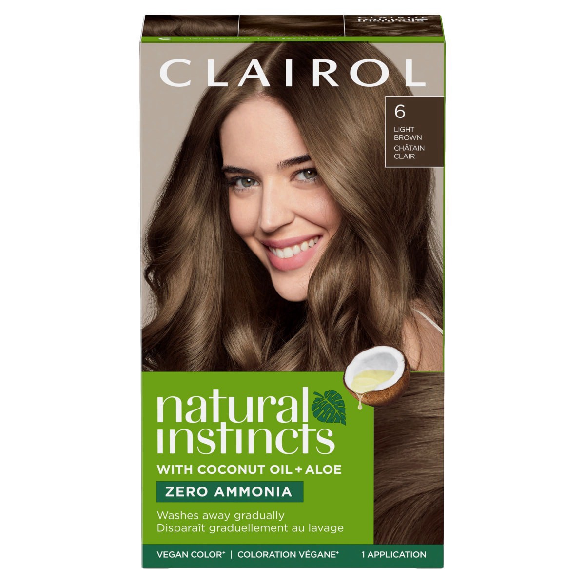 slide 1 of 5, Clairol Healthy Looking Natural Instincts Hair Color, 6 Light Brown, 1 ct