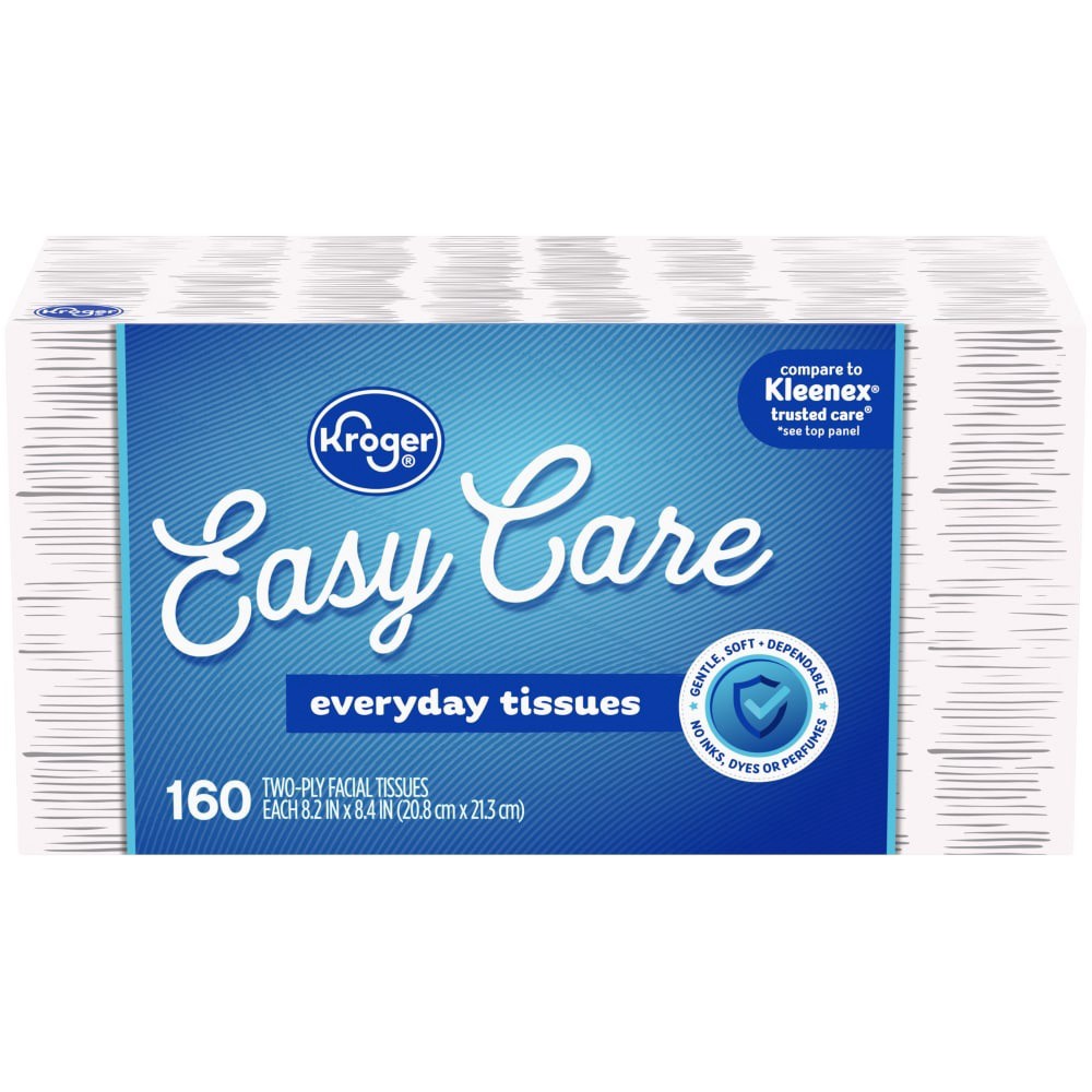 slide 1 of 6, Kroger Home Sense White Unscented Facial Tissues, 160 ct