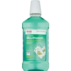 slide 1 of 1, CVS Health Antiseptic Antigingivitus/Antiplaque Mouthwash, Green Mint, 33.8 fl oz; 1 liter