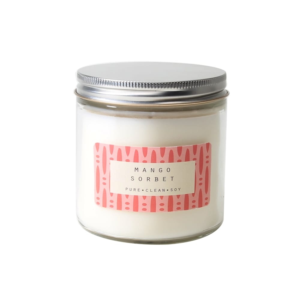 slide 1 of 1, Pure Clean Soy Mango Sorbet Clear Jar Candle - Ivory - 10.5 Ounce, 10 oz